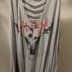 Torrid gray antler ladder sleeveless tee